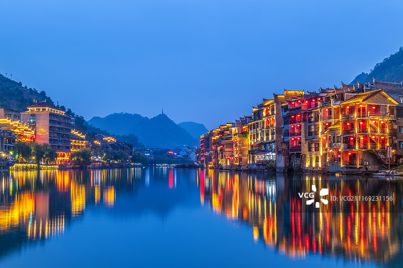 镇远古城夜景图片素材