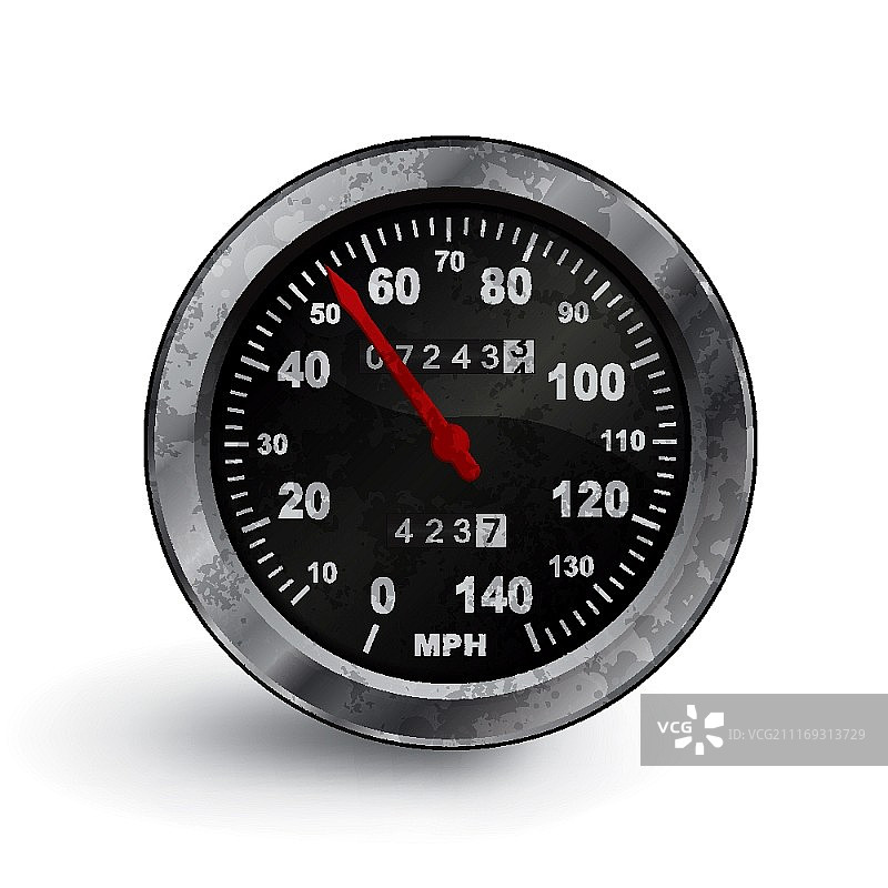 旧的生锈的速度计矢量图片素材
