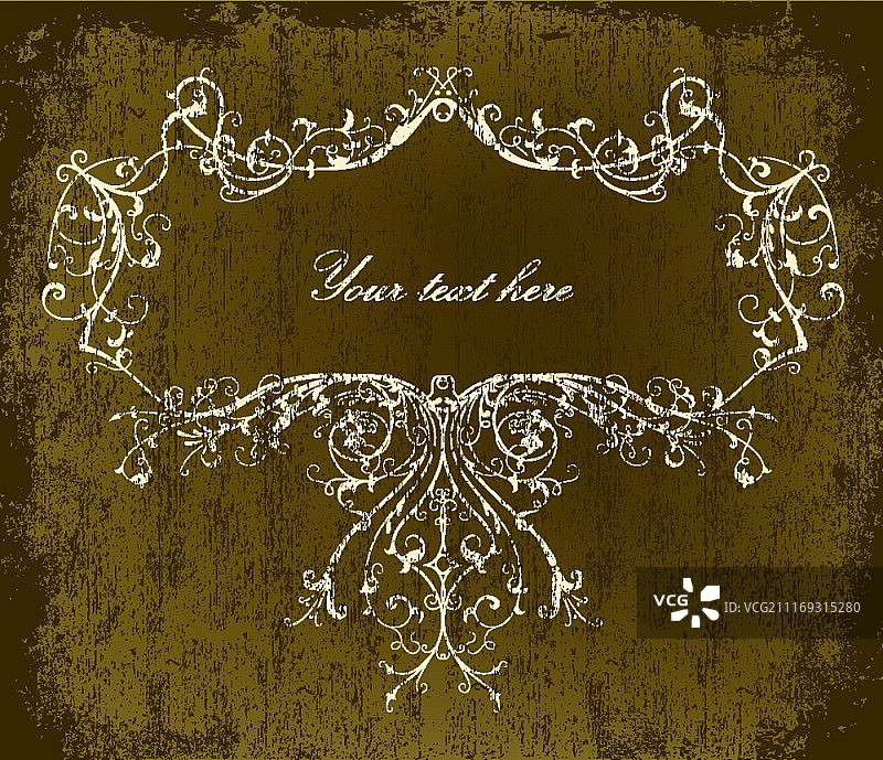 带纹理的矢量复古花卉框架图片素材