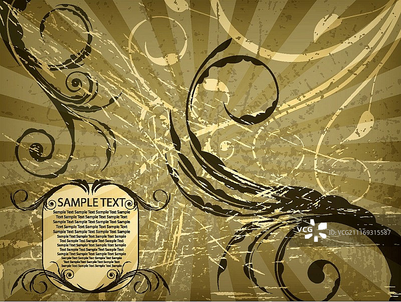 带光线的矢量花卉背景图片素材