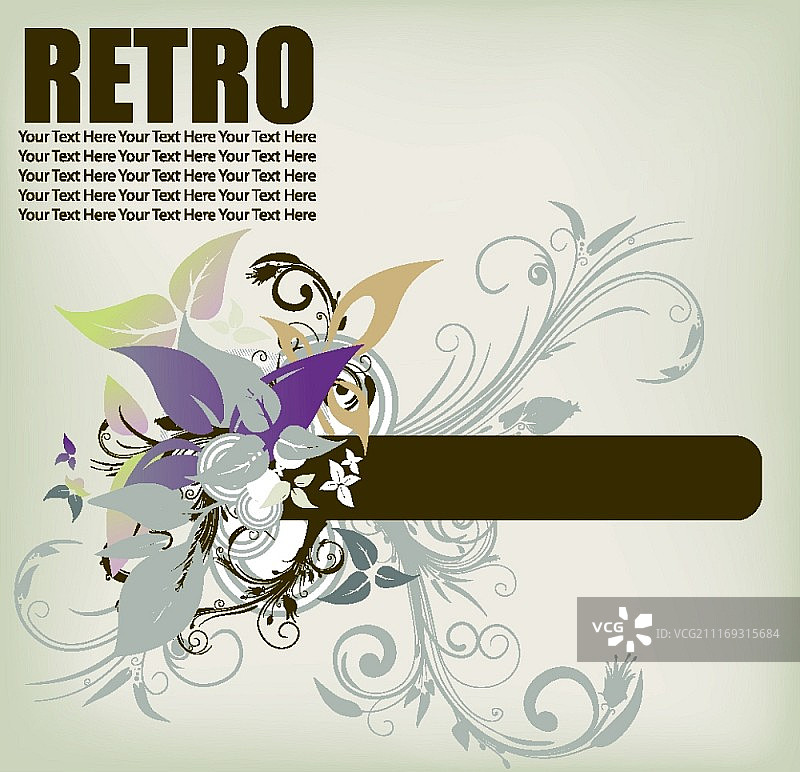 复古花卉边框矢量插画图片素材