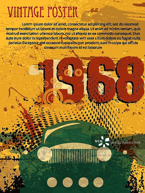 复古Grunge海报矢量插图图片素材