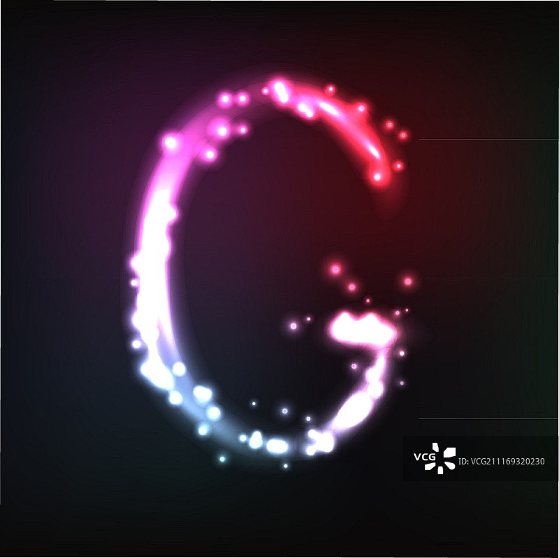 矢量字母表。霓虹灯字母图片素材