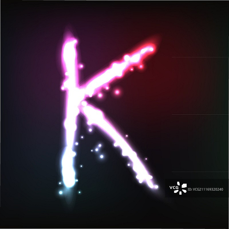 矢量字母表。霓虹灯字母图片素材