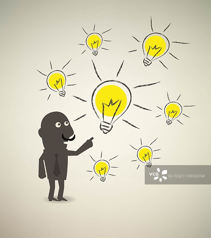 创意灯泡插画图片素材