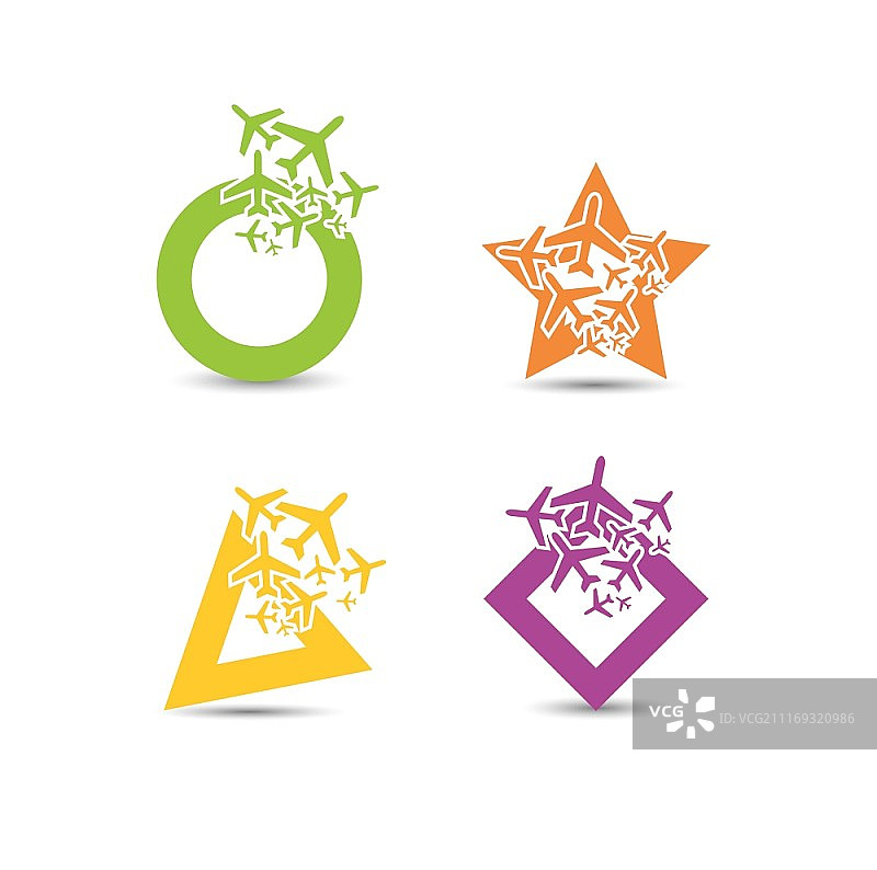 民用飞机航线图标图片素材