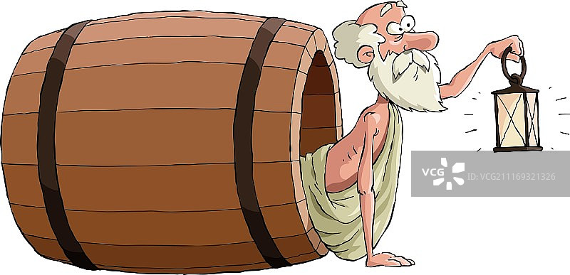 第欧根尼的桶矢量图图片素材