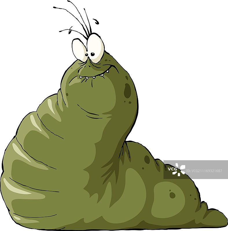 白色背景上的蛞蝓，矢量图图片素材