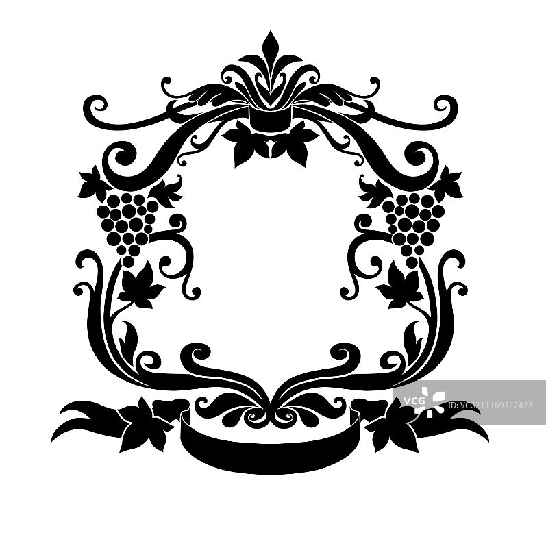 带有花卉装饰的装饰框架矢量图图片素材