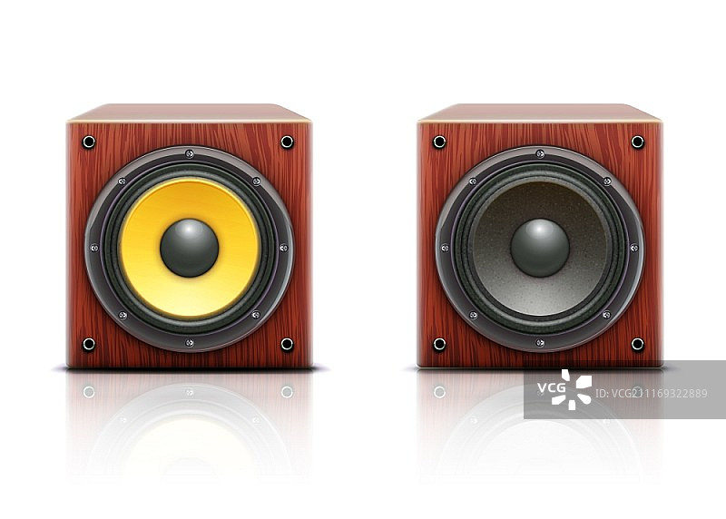 白色背景上的详细扬声器矢量插画图片素材
