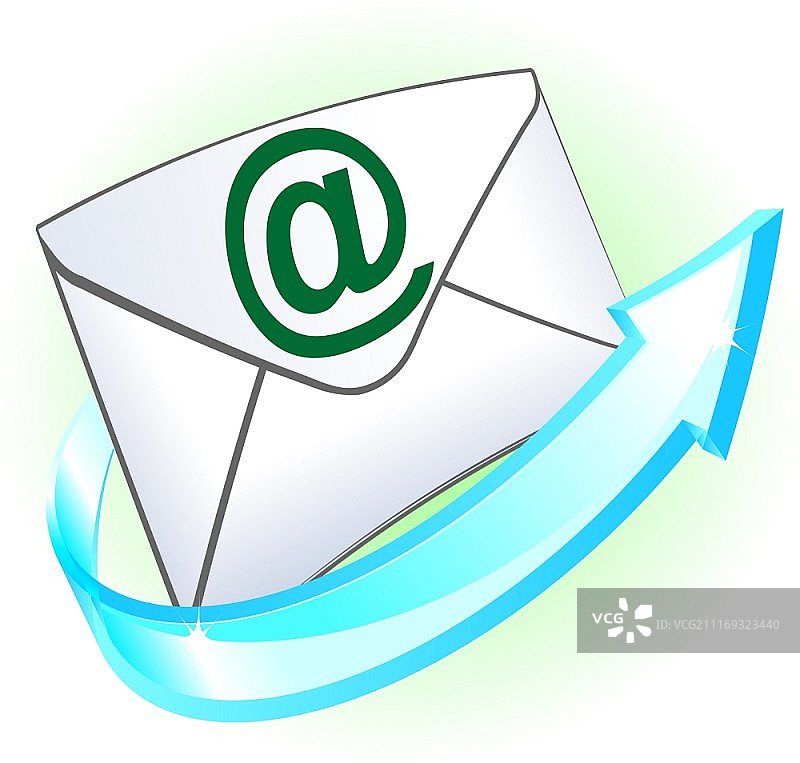 带白色信封和蓝色箭头的电子邮件图标图片素材