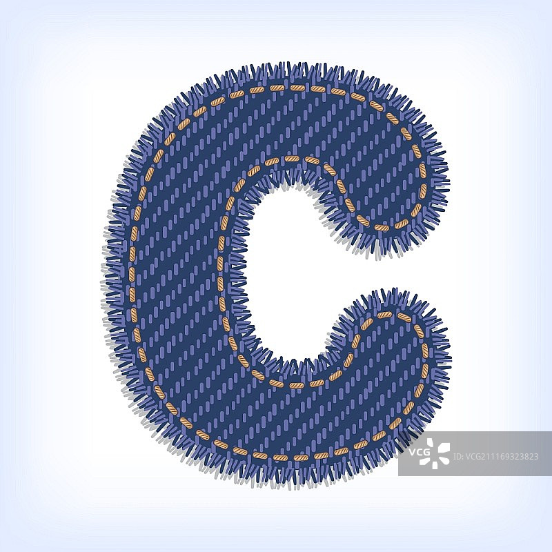牛仔裤字母C图片素材