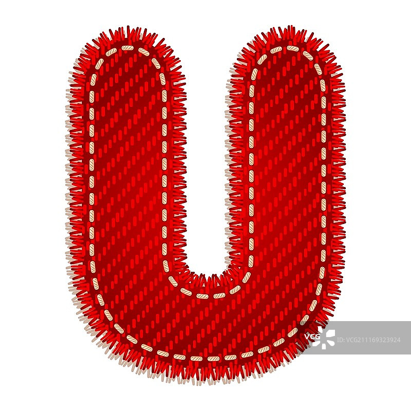 红色纺织字母U图片素材