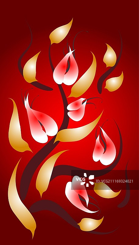 装饰画花卉构图与美丽的花朵图片素材