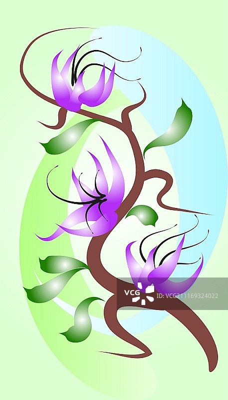 装饰画花卉构图与美丽的花朵图片素材