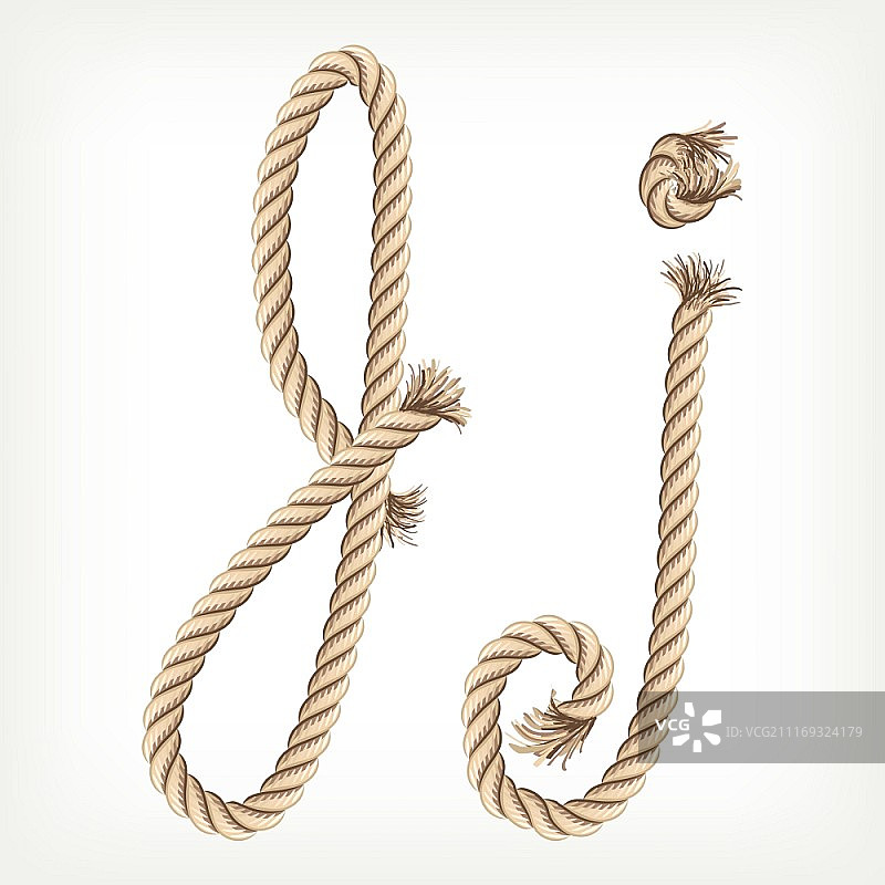 绳索字母：字母J图片素材