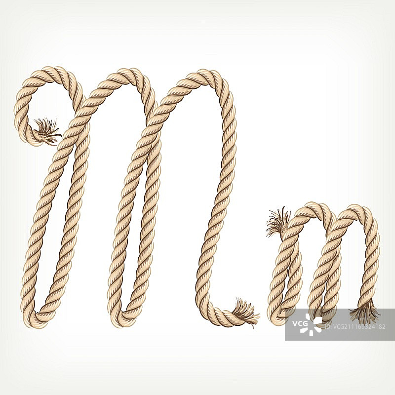 绳索字母M图片素材