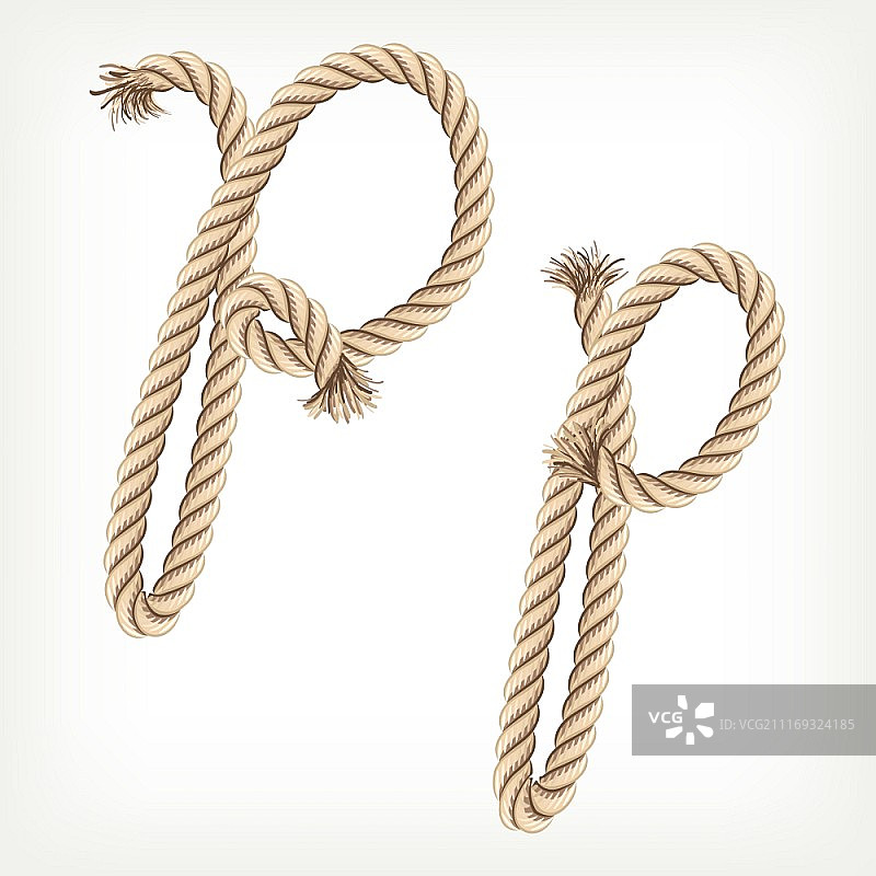 绳索字母P图片素材