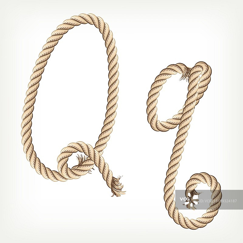 绳索字母Q图片素材