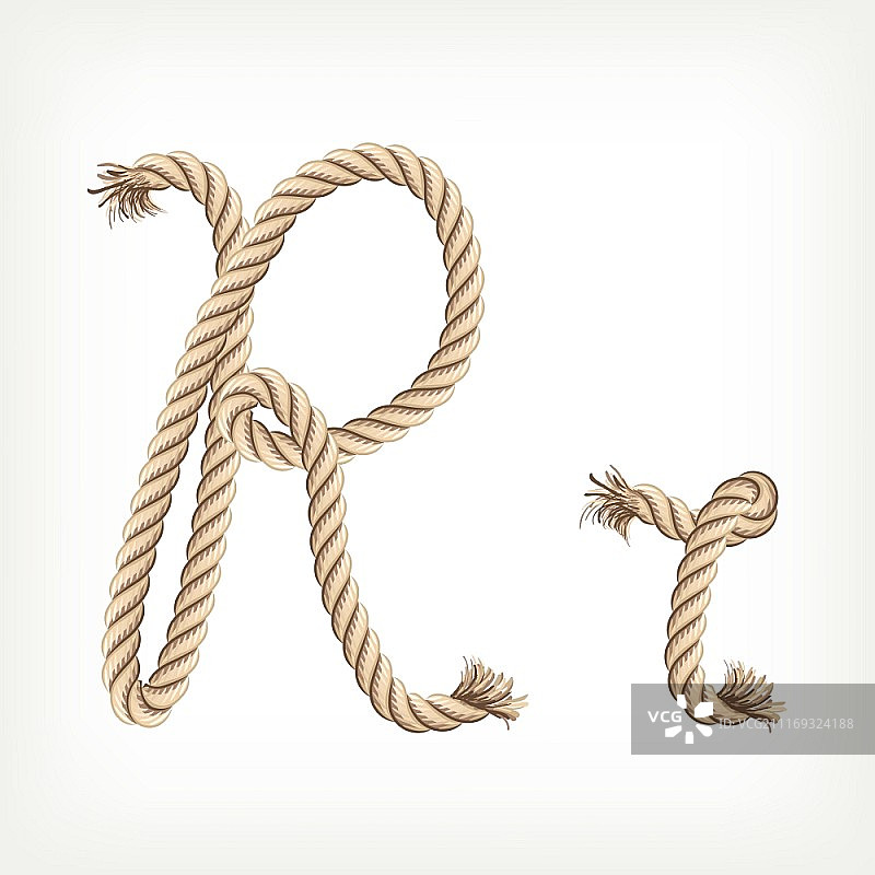 绳索字母：字母R图片素材
