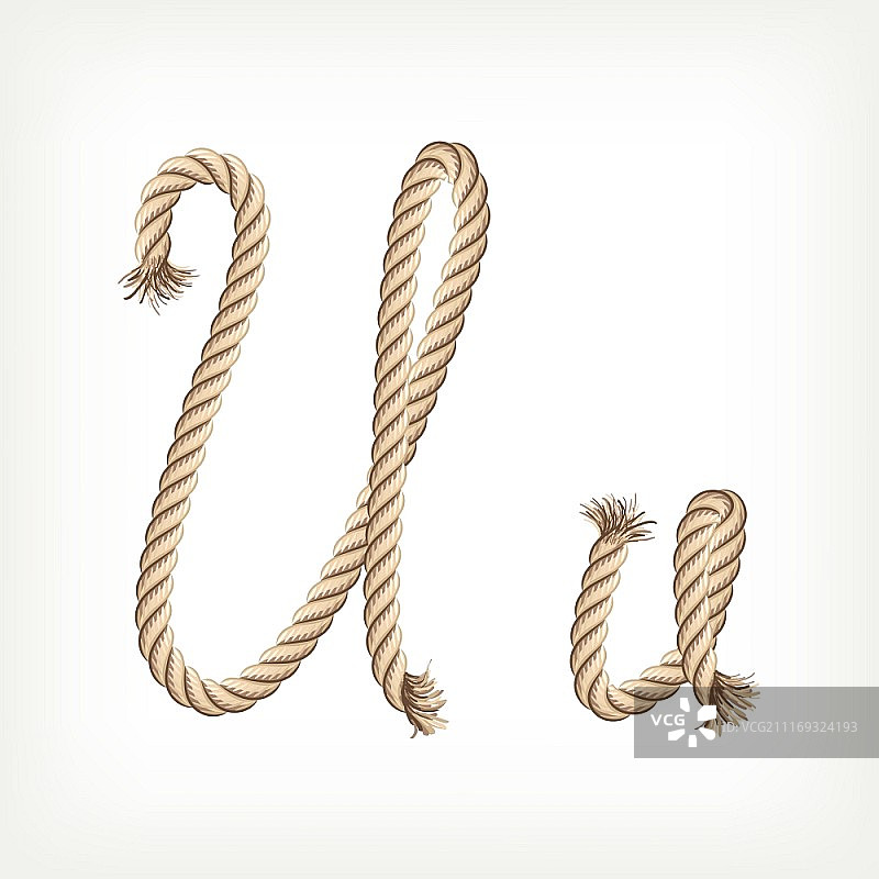 绳索字母U图片素材