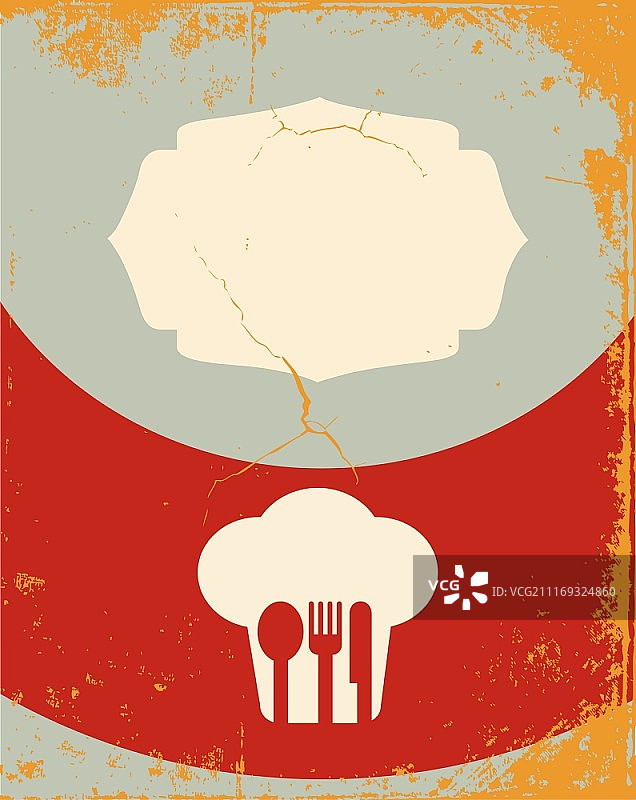 餐厅菜单设计：厨师轮廓图片素材