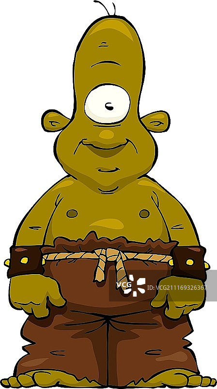 白色背景上的独眼巨人矢量图图片素材