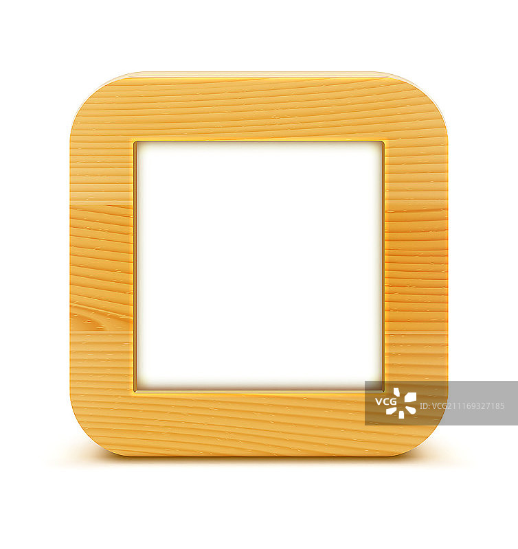 白色背景上的方形木质相框矢量图图片素材