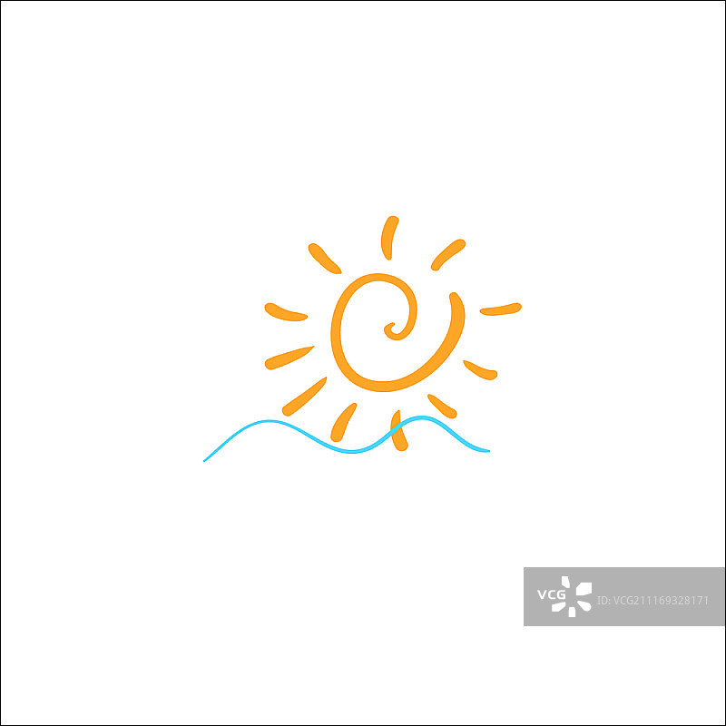 海浪与旭日图片素材