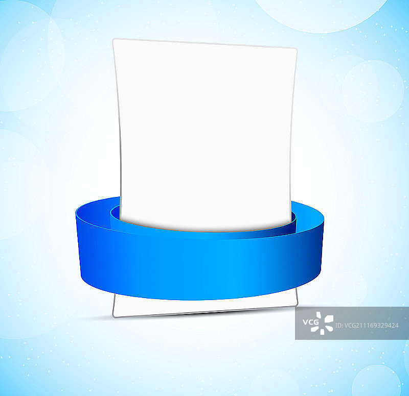 带蓝色丝带的抽象banner插画图片素材