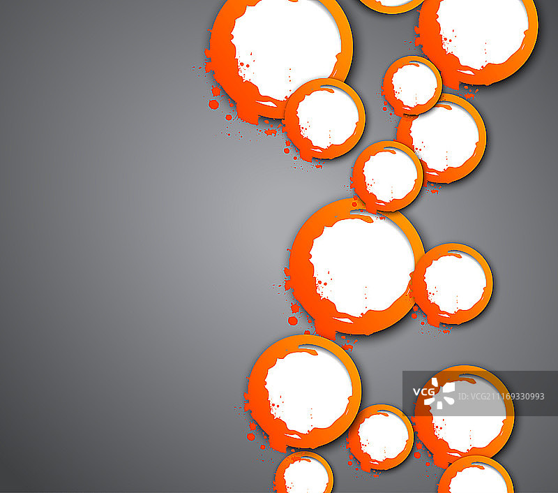带橙色圆圈的背景。抽象插图图片素材