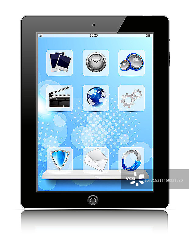 带有图标的黑色平板电脑背景图片素材