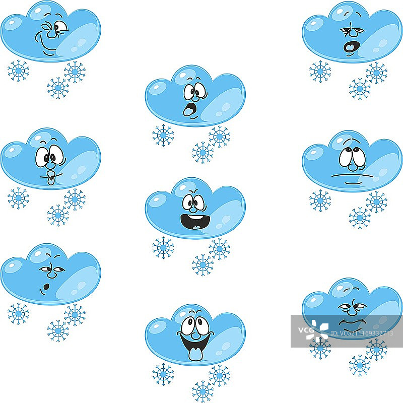卡通天气雪云006矢量素材图片素材