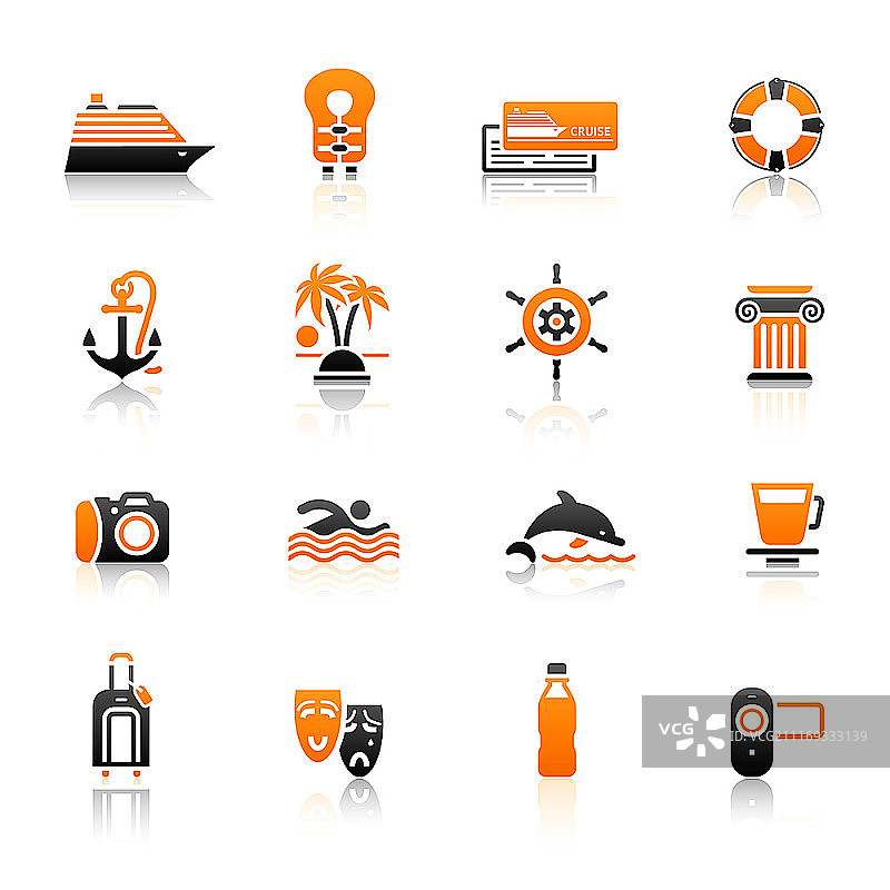 旅行、度假和休闲图标集图片素材