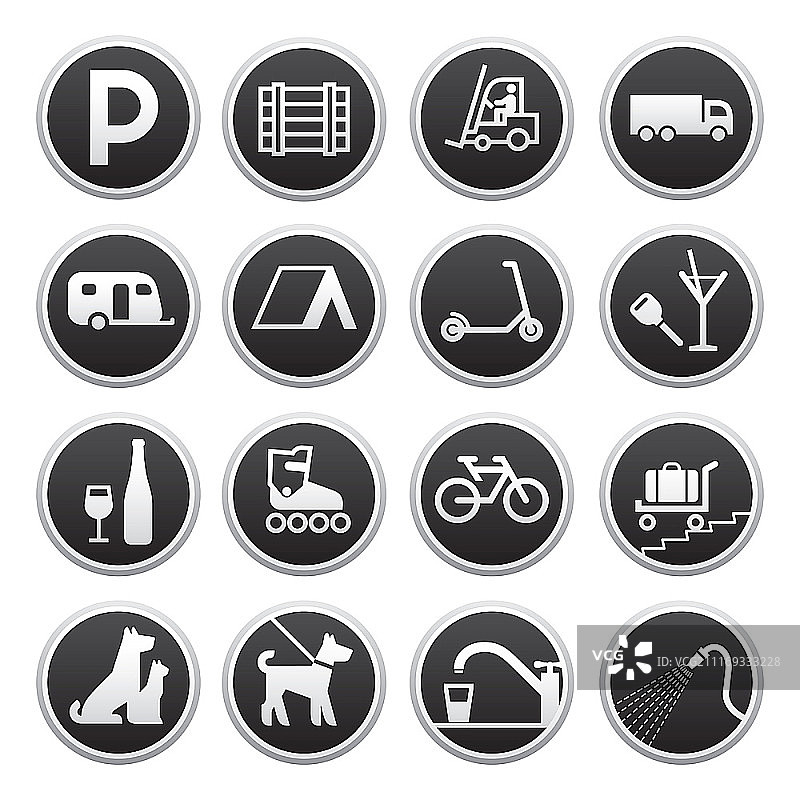 黑色禁止标志合集图片素材