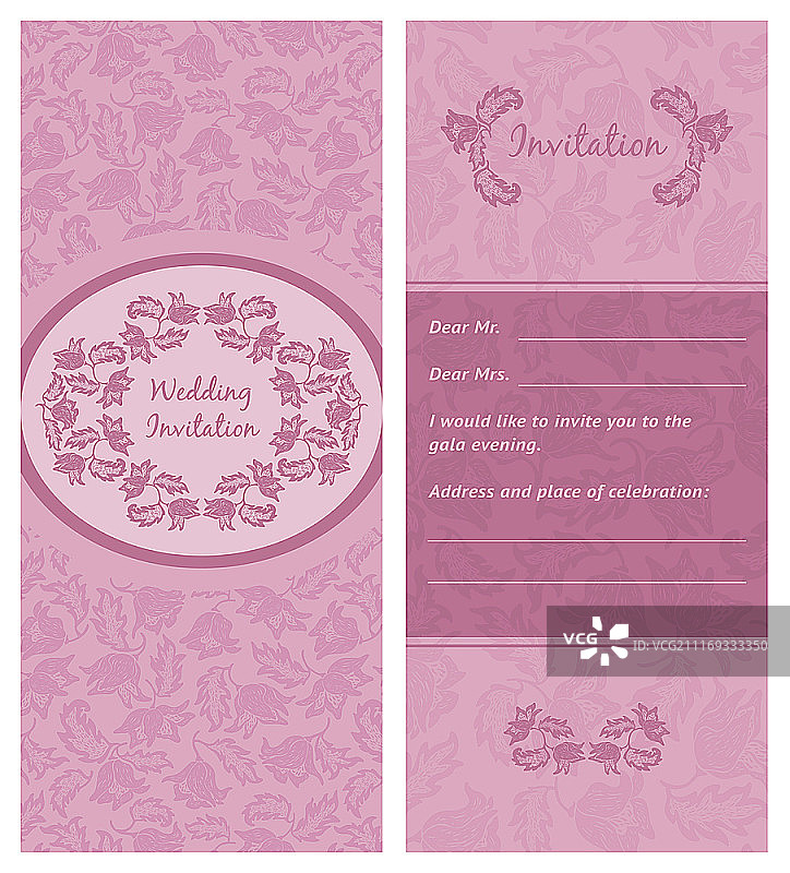 婚礼请柬、装饰鲜花背景图片素材