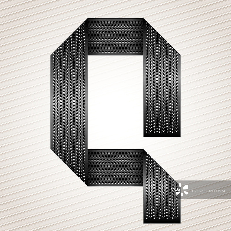 金属丝带字母Q图片素材