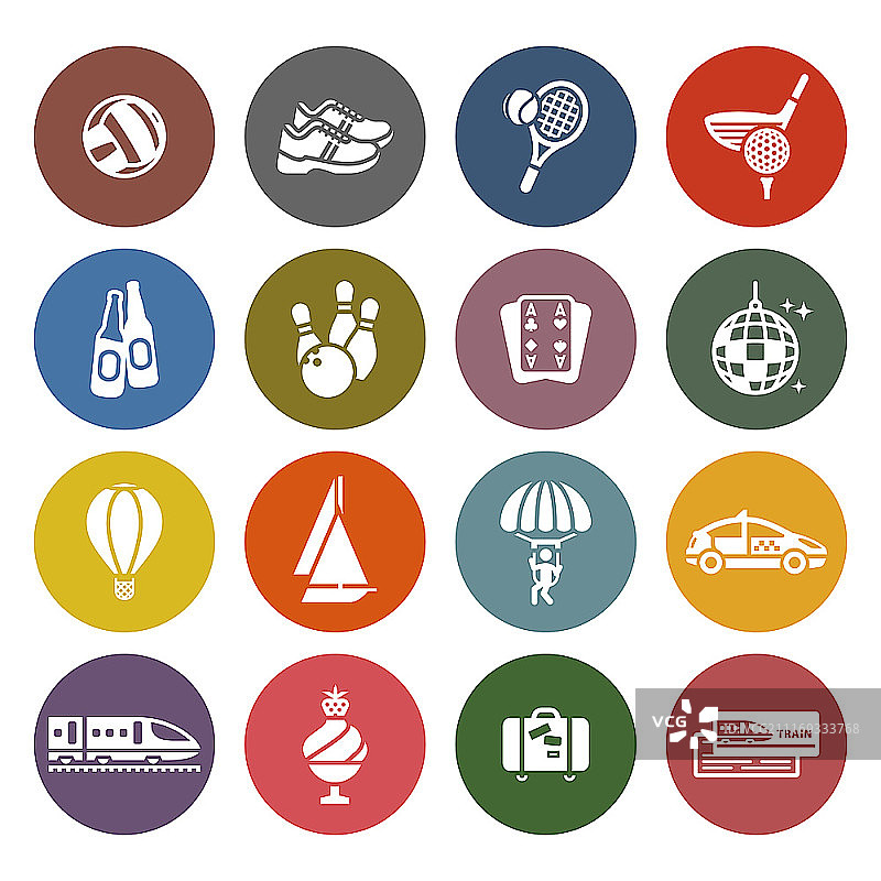 休闲、度假与旅行图标合集图片素材