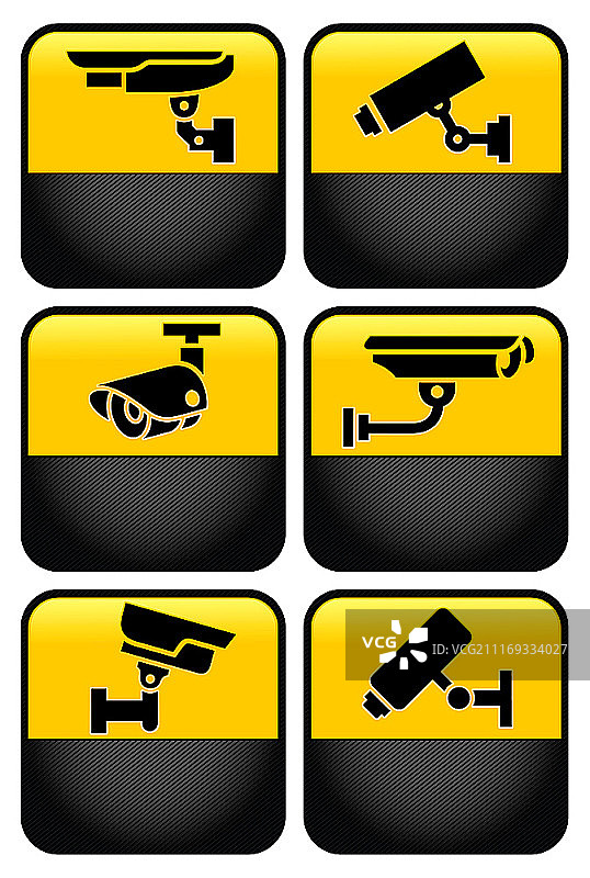 监控摄像头符号集图片素材