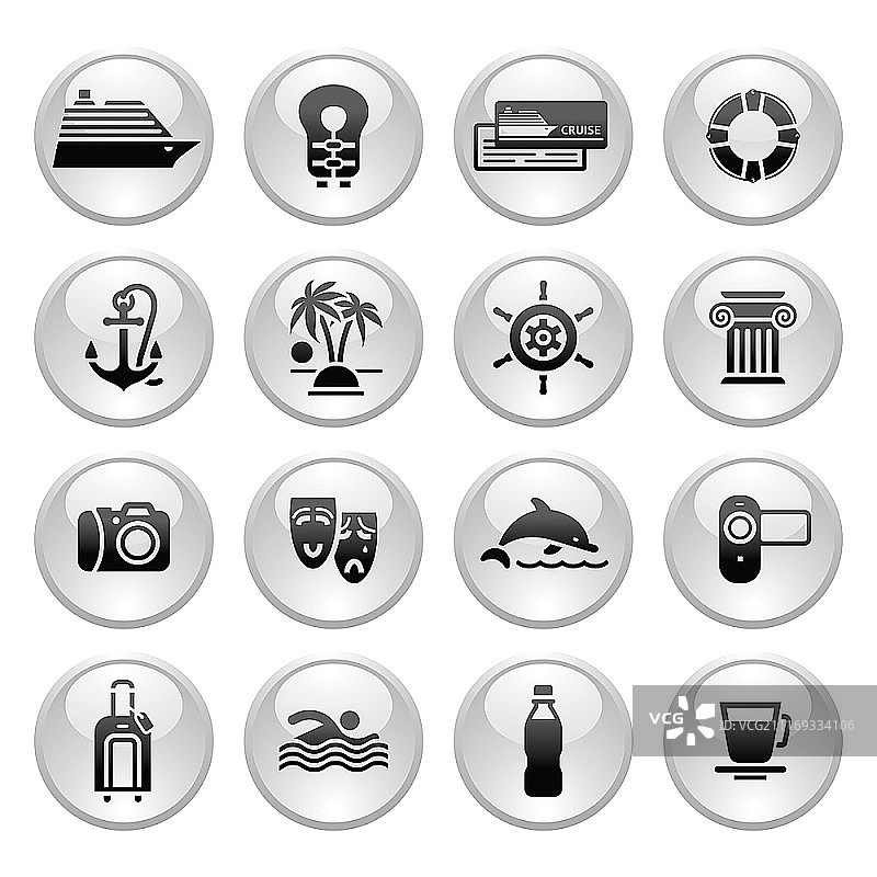 旅行、度假与休闲图标集图片素材