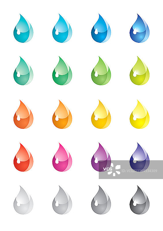 彩色水滴合集图片素材