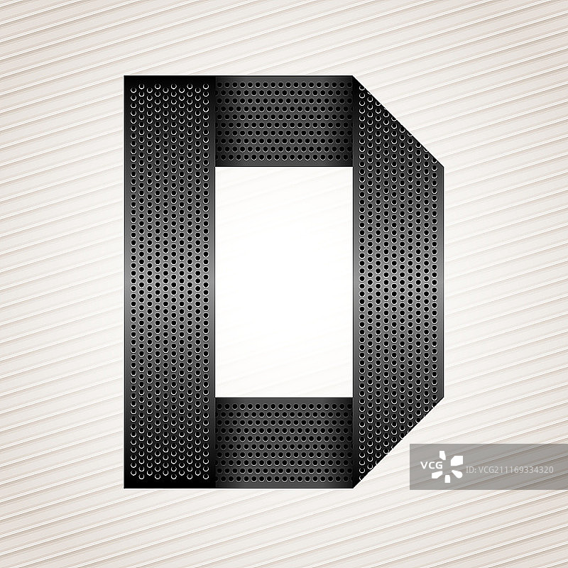 金属丝带字母D图片素材