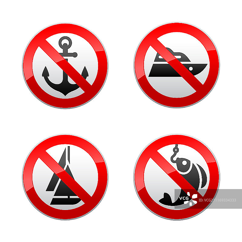 禁止钓鱼标志合集图片素材