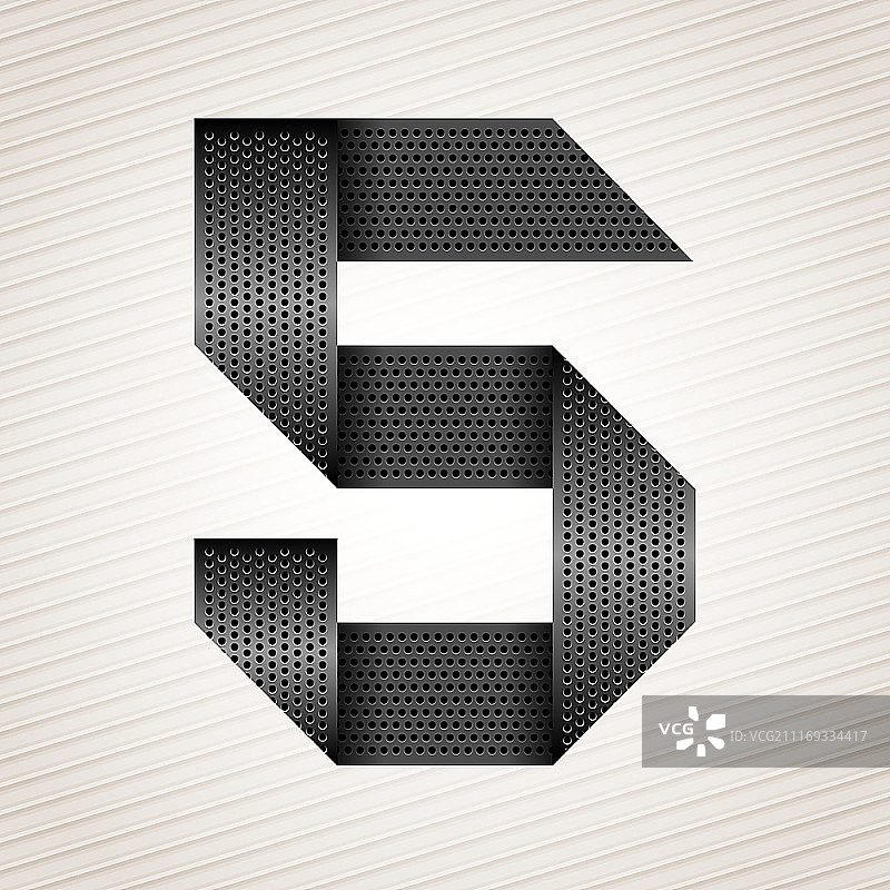 金属丝带数字5图片素材