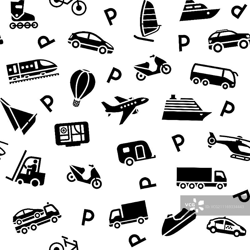 交通运输图标无缝背景图片素材