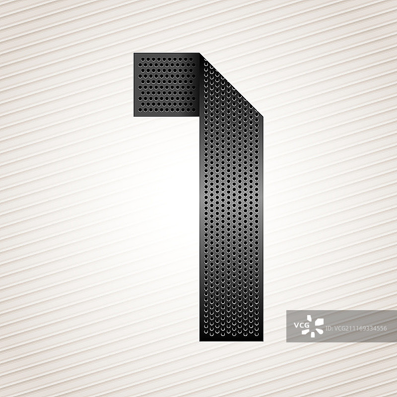 金属丝带数字1图片素材