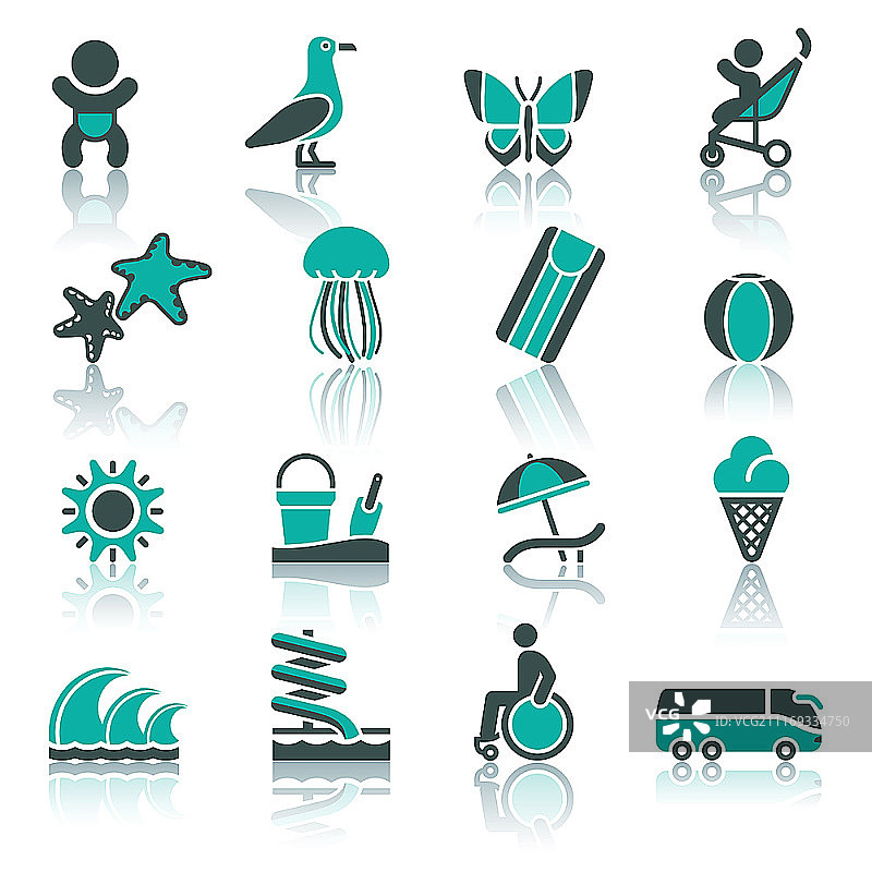 旅游、休闲和度假图标集图片素材