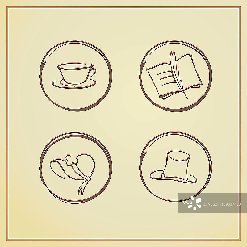 复古图标矢量插画图片素材