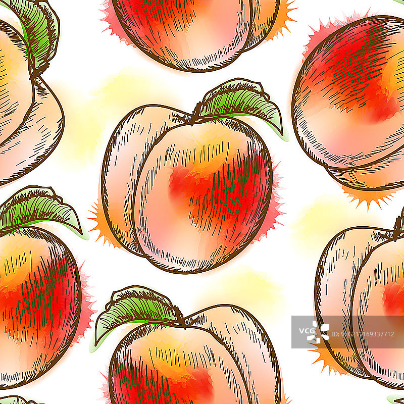 水蜜桃无缝图案图片素材