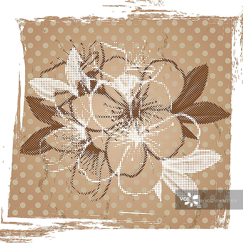 带樱花的旧纸图片素材